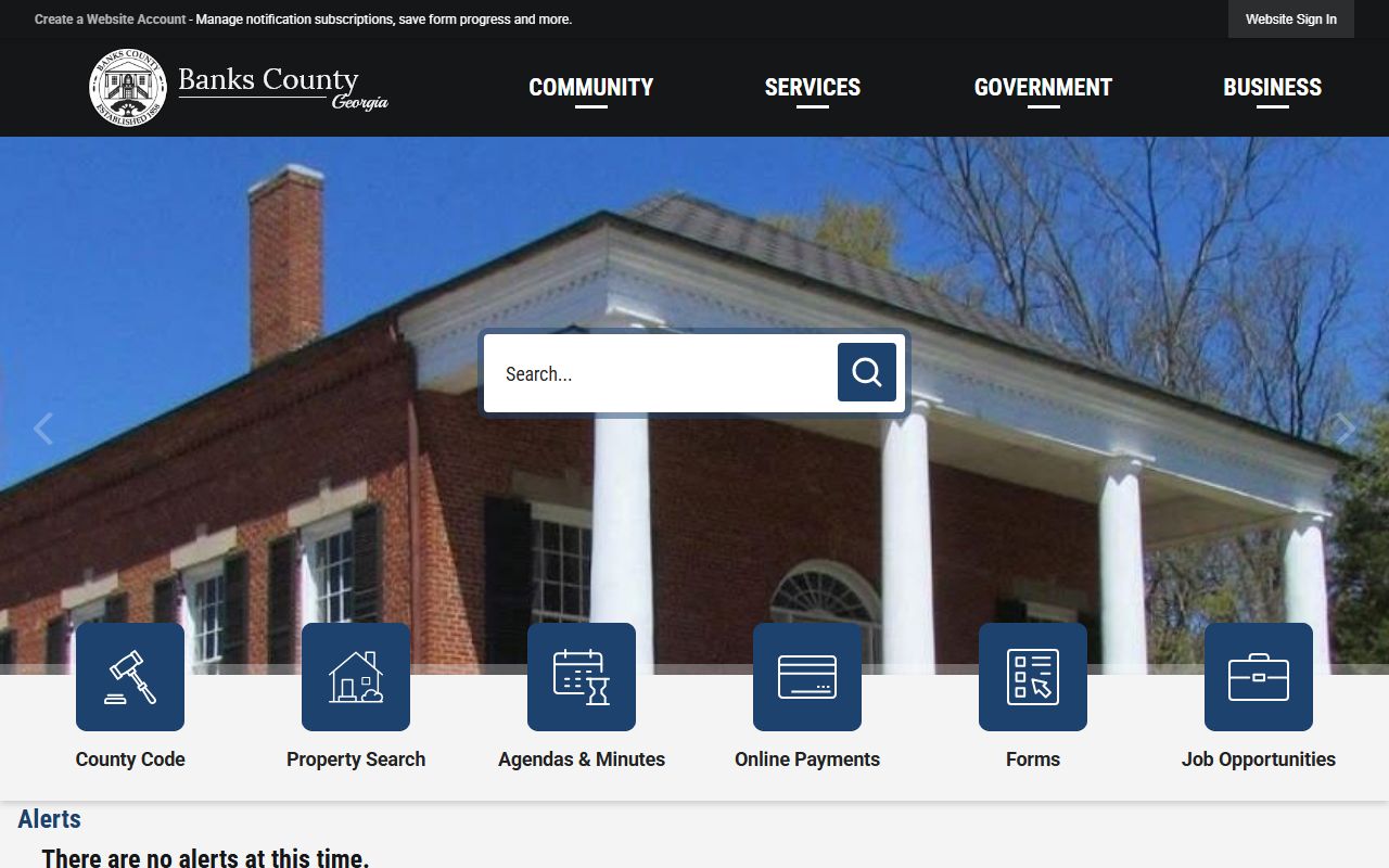 Banks County Clerk of Superior Court office for divorce decree records