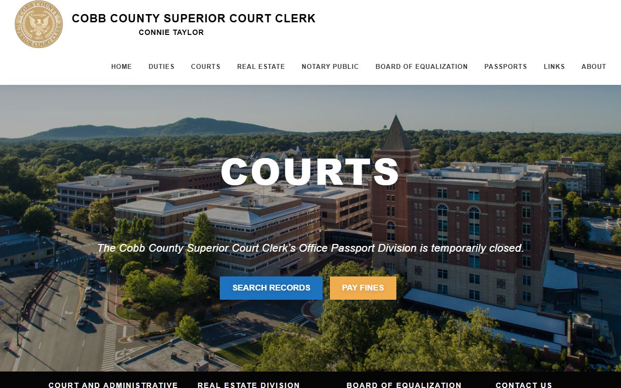 Cobb County Superior Court Clerk divorce decree records in Marietta Georgia