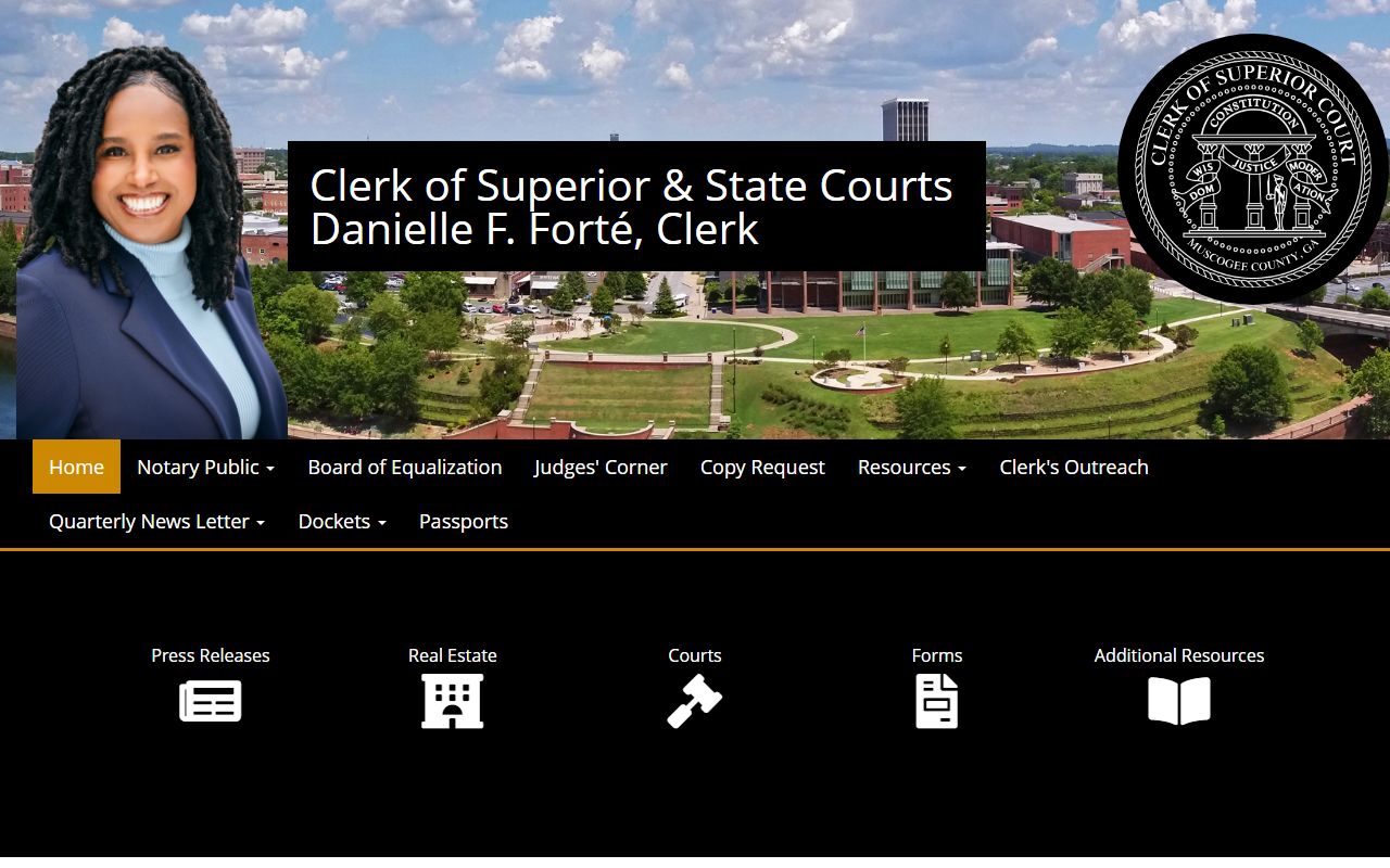 Muscogee County courts website for Columbus Georgia divorce decree records